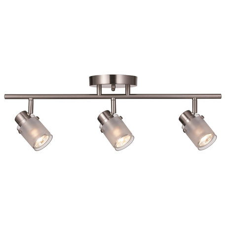 Three Light Track Light, Brushed Nickel