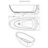 ADM Curved Freestanding Bathtub, Glossy White, 70.9"