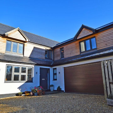 Front Entrance. Contemporary Remodel, Exterior Transformation & House Extension,