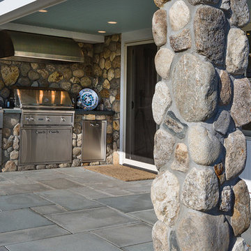 Built-in grill at a seaside vacation home, Ipswich, MA