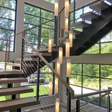 Cable railing and custom staircase