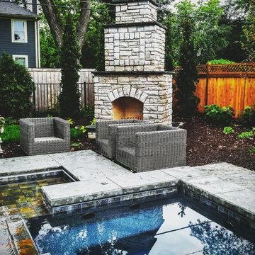 A pool that I designed in a Western Chicago suburb. Built by Barrington Pools I