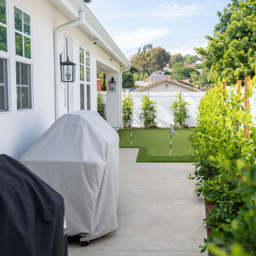 BBQ Side Yard Meets Putting Green