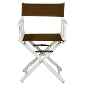 18" Director's Chair White Frame, Brown Canvas