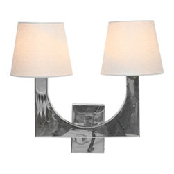 Worlds Away Fritz Stainless Steel 2 arm Sconce - Wall Sconces