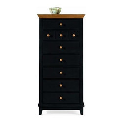American Drew 181-280BM Lingerie Chest- Black w/ Maple Top Sterling Pointe - Dressers
