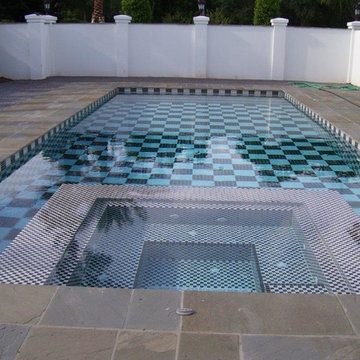 Checkerboard Glass Tile Pool