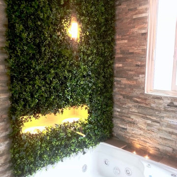 Modern Interior Design with GreenSmart Decor Artificial Hedge Panels