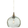 Lunar Pendant No. 767, Clear Glass Shade, Brushed Nickel Hardware