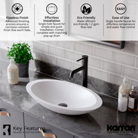 Karran 1-Handle 1-Hole Vessel Faucet With Pop-up Drain, Matte Black