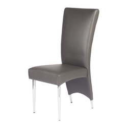 Milano High Back Dining Chair | Grey (Set of 2) - Dining Chairs