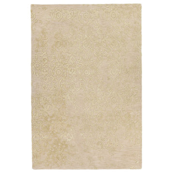 Xia Hand Tufted Rectangle Area Rug, 9' x 13', Ivory/Yellow