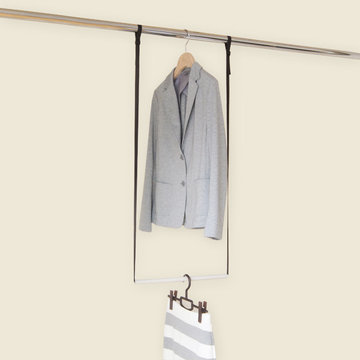 洋服の選びやすさ&収納効率UP*簡単に2段バーができるクローゼットブランコW40