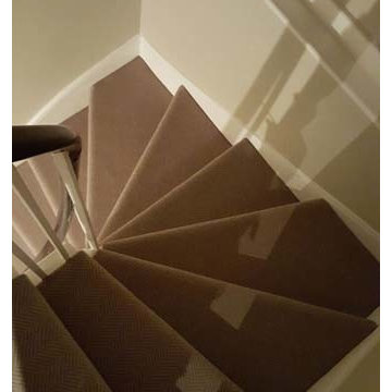 Herringbone Carpet to Stairs in West London