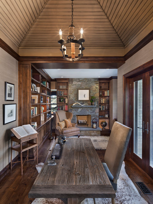 Rustic Home Office Design Ideas, Remodels & Photos