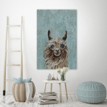 "Llama Model" Painting Print on Wrapped Canvas