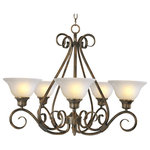 Maxim - Maxim Pacific 5-Light Kentucky Bronze Marble Glass up Chandelier - This 5-Light Up Chandelier is part of the Pacific Collection and has a Kentucky Bronze finish and Marble glass. It is Dry Rated.