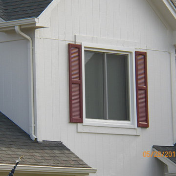 White Vinyl Windows and Black Chin Link fence Chesterfield Michigan 48047