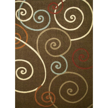 Concord Global Chester 9778 Scroll Rug 7'10"x10'6" Brown Rug