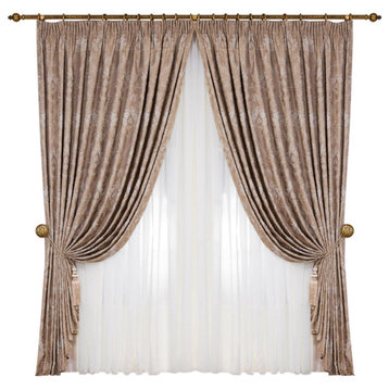 Curtain Set Victorian Beige 98"x108" inches