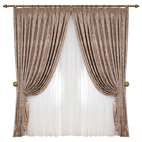 Curtain Set Victorian Beige 98"x108" inches