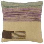 Bareens Designer Rugs - Southwestern Turkish Pereira Hand Woven Kilim Pillow - Embellish your home with this timeless casual chic handmade Southwestern Kilim throw pillow covers made with wool and cotton. Constructed on a loom by Nomad Turkman people with hand spun wool and Natural Vegetable dyes these beautiful Kilim pillow covers are known for their beautiful repetitive geometrical, naturalistic floral and traditional patterns yet still giving it a moden look. Masterfully artisan-crafted on traditional Kilim looms with a contemporary fashion palette producing bold intricate sharp patterns making them a standout piece in any decor.