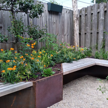 Sunken Patio & Black Locust Climbing Wall- Milwaukee, WI