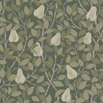 Pirum Green Pear Wallpaper, Swatch