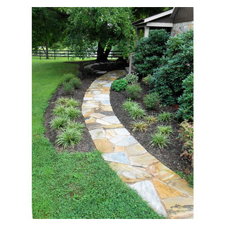 Irregular mortared front walkway - Traditional - Landscape - DC Metro ...