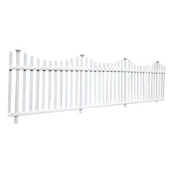 Manchester Semi-Permanet Vinyl Picket Fence Kit With Posts, 2 Pack