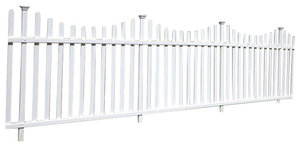 Manchester Semi-Permanet Vinyl Picket Fence Kit With Posts, 2 Pack