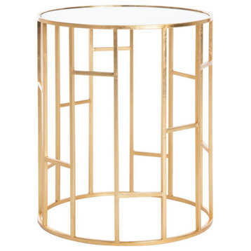 Gianna Mirror Top Accent Table Gold