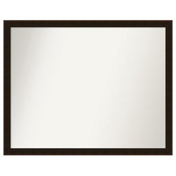 Espresso Brown Non-Beveled Wood Wall Mirror 30x24 in.