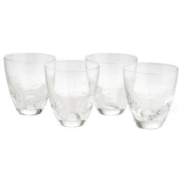 Rain Drop Double Old-Fashioned, Clear, Set of 4