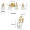 4-Lights Glass Shade and Matte Gold Modern LED Vanity Light