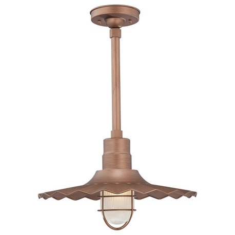 1-Light 18" Copper RLM Radial Wave Shade