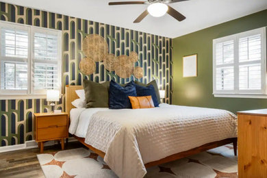 Example of an eclectic bedroom design in Raleigh