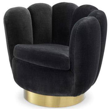 Gray Scalloped Swivel Chair | Eichholtz Mirage