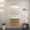 BTO 24" Wall Mounted Bath Vanity With Reinforced Acrylic Sink, Rose Wood