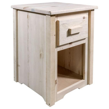 Montana Woodworks Homestead Solid Wood End Table with Drawer in Natural
