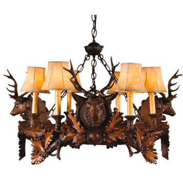 3 Small Stag Head Chandelier