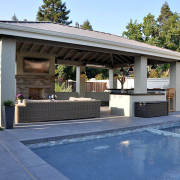 a Pavilion with Outdoor Kitchen