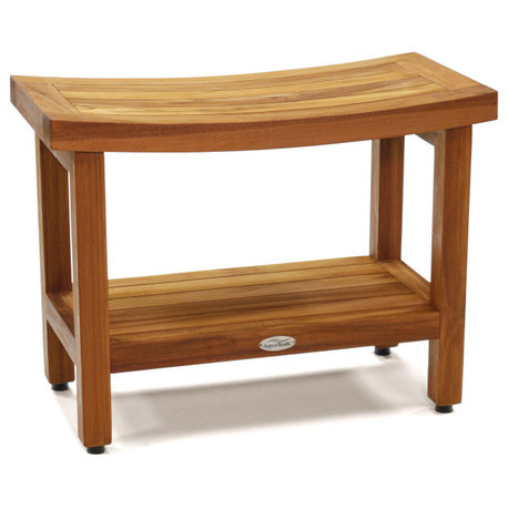 Patented 24" Sumba™ Teak Shower Bench with Shelf