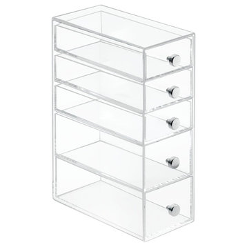 iDesign Clarity Cosmetic 5-Drawer Organizer for Vanity Cabinet, Clear
