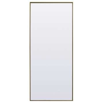 Metal Frame Rectangle Full Length Mirror 30X72", Brass