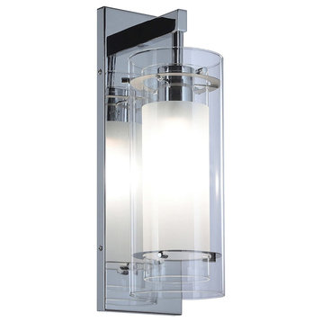 Modern Wall Sconce Glass Wall Light With Chrome Finish
