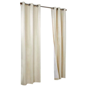 Thermalogic Weather Cotton Fabric Grommet Top Window Panel Pair Natural