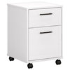 Key West 2 Drawer Mobile File Cabinet, Pure White Oak