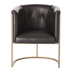 Arteriors Home - Arteriors Home Calvin Black Leather Chair - Bar Stools And Counter Stools