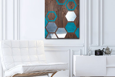 Mod Wood Art | "Mod Honeycomb" 24x16